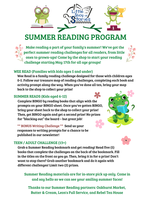 little shop summer reading